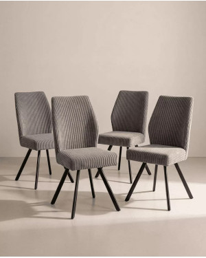 Pack 4 sillas tapizadas asiento con muelles DALA | Envío rápido y financiación
