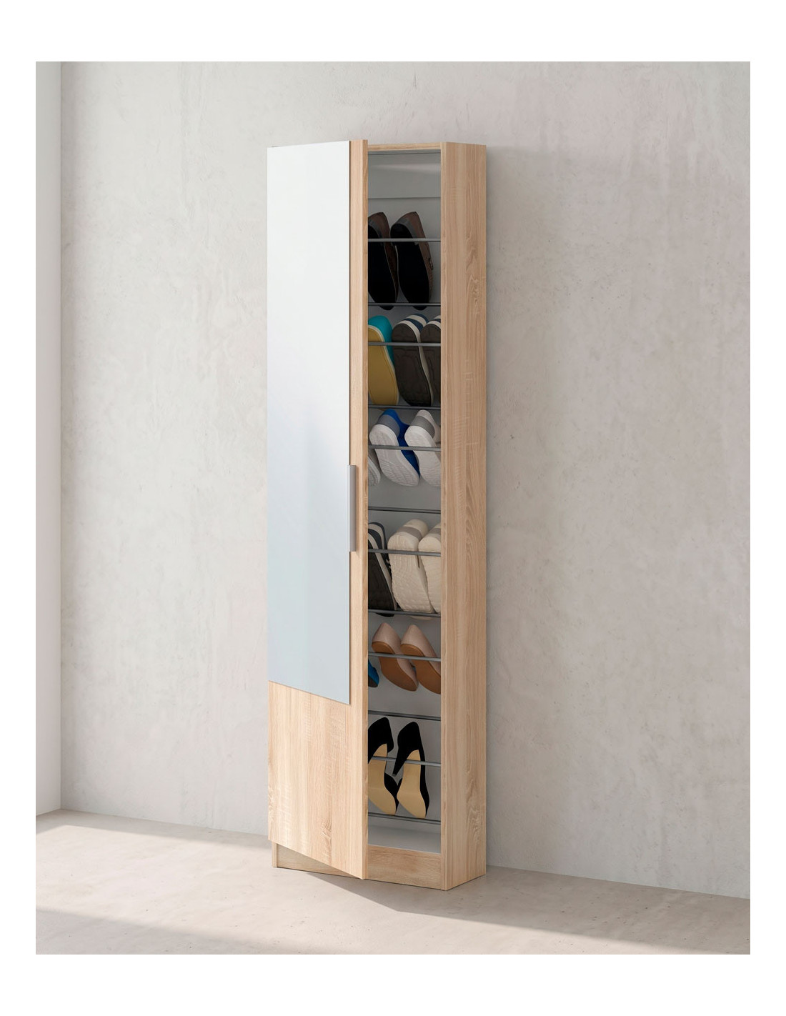 Zapatero 1 puerta + espejo CROSS barato | Envío rápido y financiación