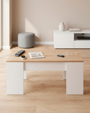 Mesa centro elevable WOLF roble ambiente