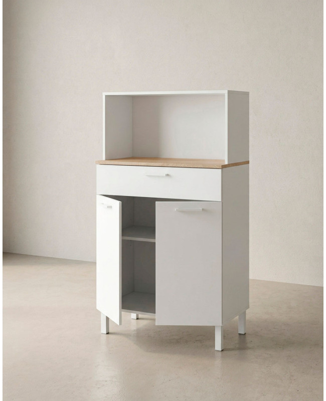 Mueble auxiliar cocina 2 puertas + 1 cajón TEBA ABIERTO