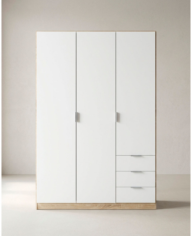 Armario 3 puertas + 3 cajones COOL blanco