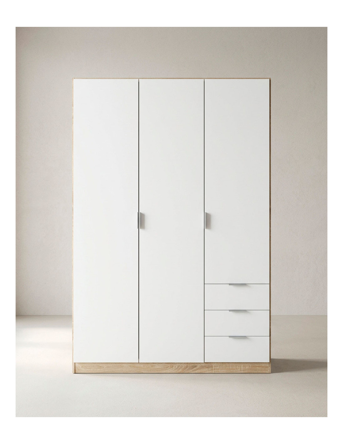 Armario 3 puertas + 3 cajones COOL blanco