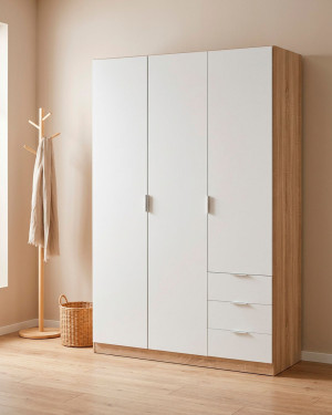 Armario 3 puertas + 3 cajones COOL blanco ambiente