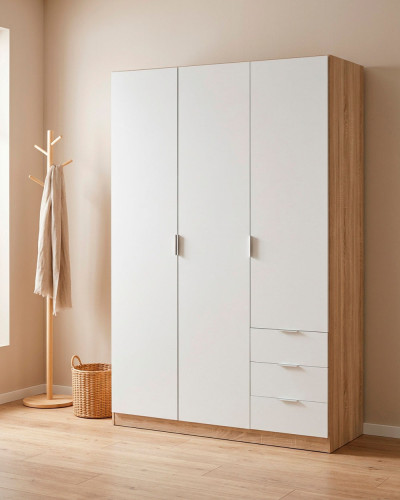 Armario 3 puertas + 3 cajones COOL blanco ambiente