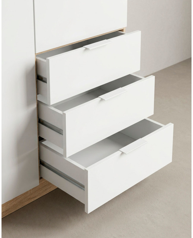Armario 3 puertas + 3 cajones COOL blanco detalle
